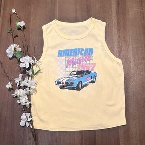 Homegirl Society Womens Cropped Tank Top size L yellow